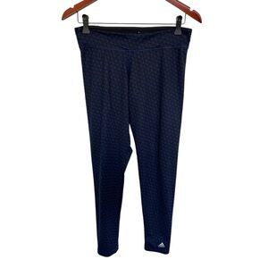 Adidas Climalite Navy Geometric Pattern Leggings size medium